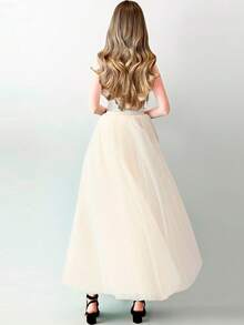 1 件女式高腰长款薄纱裙，有湖蓝色、粉色、橄榄绿、蓝灰色、黑色、白色、红色、香槟色可选，蓬松分层芭蕾舞裙，4 层网眼 + 1 层衬里，无骨，公主裙，适合派对、舞台表演、夏季网眼连衣裙、角色扮演装饰裙秋季女士服装 - 多色 - 查看 9