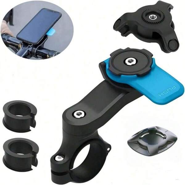 Motorcycle Phone Mount, Anti-Shake Fork Stem Bike Cell Phone Holder With Vibration Dampener, 360° Rotation Bicycle Handlebar Mobile Phone Clamp,Motorcycle Handlebar Mount, Motorcycle Vibration Dampener For Smartphones