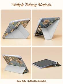 Brown Watercolour Floral Hand-Painted Pattern Protective Case, New 3+Y Foldable Cover Design, Magnetic Auto-Sleep/Wake Smart Power-Saving, Built-In Stylus Slot. Compatible With: IPad 11th Gen A16 2025, 10th Gen 10.9-Inch Air, 4th/5th Gen 10.9-Inch Air, 11th Gen M3 2025, 7th/8th/9th Gen 10.2-Inch Galaxy Tab S7/S8 Case, Scratch-Resistant & Bend-Proof, High-Transparency Back Cover, Romantic Gift For Birthdays