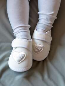 1 Par de Sapatos Meias para Bebês Meninas Recém-Nascidos Sola Macia Antiderrapante Sapatos de Vestido de Casamento Princesa Flats Mary Jane, Adequado para Uso Interno e Externo, Aprendendo a Caminhar 0-12 Meses Crianças