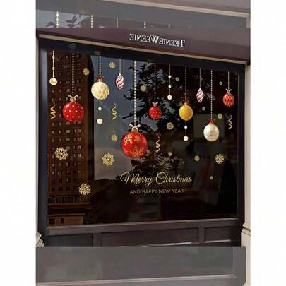 1 Bộ miếng dán cửa sổ Giáng sinh, miếng dán tĩnh điện, đồ trang trí Giáng sinh bằng nhựa chống thấm nước, bông tuyết và đồ trang trí treo ngày lễ cho bề mặt kính, thích hợp cho cửa hàng và nhà ở - Hoàn hảo cho trang trí ngày lễ