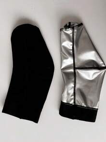 1pc Sauna Foot Sleeve, PU Sports Sweat Foot Cover, Sauna Sweat Foot Protector, Anti-Cracking, Moisturizing, Smooth Coating, Sweat-Inducing, Home Use