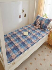 1 Set Quilted Mattress Protector + Beautiful Non-Woven Fabric Packaging, Suitable For Thin Mattress, Soft, Breathable, Comfortable, Checked Design, Solid Color (Pillow Case Not Included) - Easy To Clean, Machine Washable, Suitable For Dormitories, Hotels, Hospitals, Nursing Homes, Household Use,