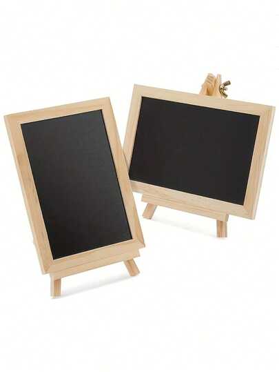 Pack Mini Chalkboard Signs With Easel - Vintage Wooden Tabletop Display For Restaurants, Weddings, Small Businesses, And Coffee Shops - Black Magnetic Surface, Light Wood Frame, Perfect For Food Labels And Message Boards, Table Top Chalkboard Sign,Available In A Variety Of Colors (Black, White)