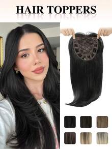 18 Inch Layered Synthetic Hair Topper For Women With Thinning Hair - Multicolor - View 1