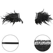 Damen künstliche Federn Schulter Abzeichen Schulterriemen Flügel Dekoration Punk Halloween Gothic Karneval Mode Accessoires - Verschiedenfarbig - Übersicht 2