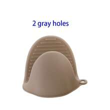 chef's Huf-Ful 2-Hole Silicone Clip, Universal Size Heat-Resistant Silicone Material Kitchen Gloves, Simple Solid Color, Anti Slip Pattern For Opening And Closing, High Temperature Resistance, Baking And Cooking Protective Gloves, Suitable For Daily Cooking/Oven Operation