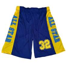 Men's Adult Sports Set: T-Shirt With Basketball Shorts - Blue and Yellow AllStar - View 4