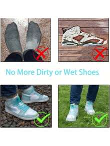 1 Pair Reusable Non-Slip Rain Boots Waterproof Shoes Covers Rubber Rain Boot Covers For Outdoor Use Gear Household Merchandises Home Insulation, Galentines, Puppy, Carnival
