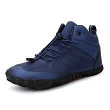 Unisex Lightweight Breathable Wide-Fit Knitted Mesh Hiking Shoes, Outdoor Casual Shoes, Men's Sports Shoes With Rubber Outsole, Cross-Border Plus Size Outdoor Hiking Trekking Shoes