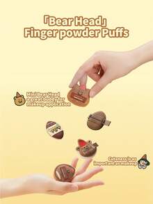 Amortals X TUNEE GOODS 5个装面包系列迷你拇指化妆海绵粉扑，可爱小熊造型，干湿两用，适合初学者、化妆师、可爱女孩、女朋友，情人节、圣诞节、万圣节、感恩节、毕业典礼、生日、Y2K 等节日礼物，时尚女性品牌化妆品，美容派对、海滩、旅行、露营、学校、庆祝活动、装饰礼品、玫瑰女孩角色扮演，高品质化妆氛围，价格实惠，圣诞礼物，化妆品，化妆工具，平价好物，礼物，女士礼物，圣诞礼物，赠品，平价好物，旅行必备 - 咖啡棕 - 查看 6