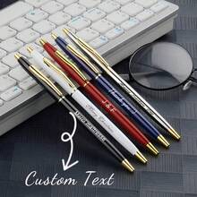 1/10pcs Fashion Metal Ball Pen, Engraved Text, Red, Black, Blue, Silver 4 Color Metal Ballpoint Pen, Twist-Out Refill, Clip For Easy Carrying, Personalized Gift For Students, Family, Friends, Doctors, Colleagues, Guests, Suitable For Teacher's Day, Halloween, Christmas, New Year, Wedding, Anniversary, Office & School Supplies,Office Decor - A - View 1