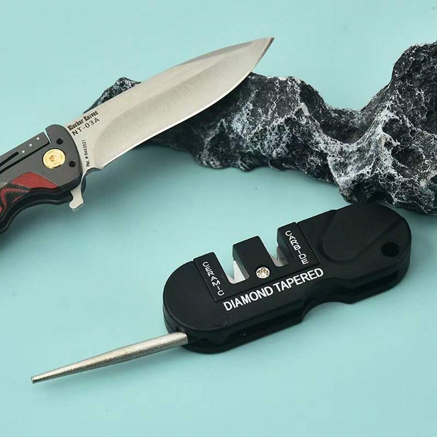 1 buc. Ascuțitor de cuțit de bucătărie multifuncțional pentru acasă, mini - ascuțitor portabil pentru exterior, din oțel tungsten, instrument de ascuțire ceramică, instrument de ascuțire antiderapant