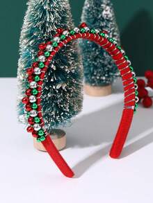 1pc/2pcs Women's Christmas Headband With Glittery Double Bow, Santa Claus & Christmas Tree Design, Suitable For Party, Christmas, Holiday Decoration ,Beauty ,Hair Band ,Diadema ,Hair Hoop