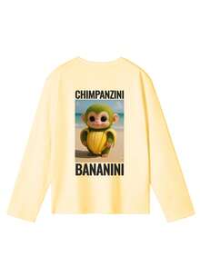 Tween-Jungen T-Shirt mit Rundhalsausschnitt und langen Ärmeln mit Grafikdruck, Herbst-/Winter-Oberteil