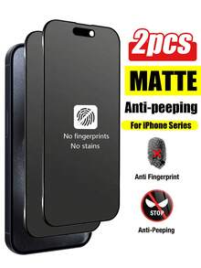 2 paquetes de protector de pantalla antirreflejo de cerámica mate compatible con iPhone 17/16 Pro Max/16E/16 Plus/15 Pro Max/14/13/12/11/XR/X/XS/7/8. Protector de pantalla antirreflejo de cerámica 9H, antihuellas 2.5D, cobertura total antirreflejo, antihuellas, resistente al agua, a los golpes, a las caídas y a los arañazos. Accesorios esenciales de protección de pantalla, aplicables a protectores de pantalla diarios, de oficina y de hogar para teléfonos móviles, resistentes a caídas y arañazos