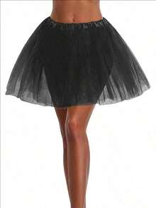 1pc 40cm Ballet Skirt Mesh Princess Fluffy Skirt Cosplay Skirt Ballet Skirt Chiffon Skirt Birthday Party Role-Playing Dress Chiffon Skirt Halloween, Tutu Skirt Girl Halloween Costume Party Dress