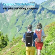 Small Travel Backpack - Lightweight & Foldable, 10L Capacity, Packable & Camping Hiking Daypack For Women & Men (Black)