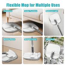 Spin Mop And Bucket Floor Cleaning System,Self Wringing 360° Rotating Clean Mop Head And Bucket Set For Hardwood Tile Marble Floors - 白色 - 查看 7