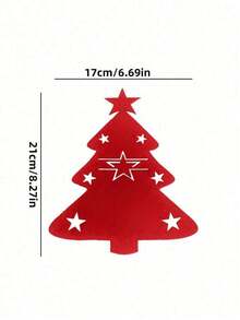 1/6/12-Piece Felt Mini Christmas Trees & Christmas Tree-Patterned Knife Sets – Ideal For Fork/Spoon Pouches, Christmas Decorative Knife Sleeves, Utensil Holders, Placemats & Napkins, Perfect For Home & Party Dining Kitchen Decoration