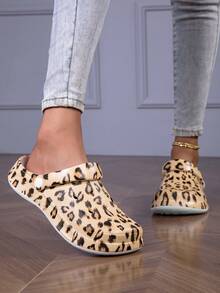 新款女士花园鞋，可调节宽松平底鞋，卧室/旅行/沙滩毛绒拖鞋，包趾拖鞋 - 卡其色 - 查看 5