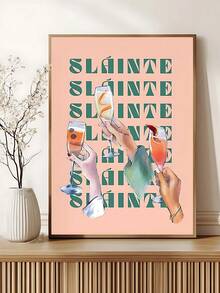 1pc Vintage Cosmopolitan Poster Pastel Martini Cocktail Canvas Wall Art Pink Boots High Heels Book Cover Painting, Irish Cheers Bar Cart Poster Irish Saying Expats Cocktail Orange Canvas Wall Art Happy Hour Drink Wall Posters, Bedroom Decor, Living Room Decor, Office Decor, Dining Room Wall Decoration, Kitchen Decor, Study Room,