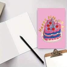 2D phẳng, 1 tấm thiệp chúc mừng sinh nhật kèm bánh và nến, bao gồm phong bì màu hồng - Thiệp chúc mừng phẳng 2D dành cho gia đình và bạn bè, hoàn hảo cho sinh nhật, lễ kỷ niệm và quà tặng, trang trí tiệc sinh nhật, thiệp kỷ niệm, kiểu chữ vui tươi, minh họa nhiều màu sắc, phẳng 2D - lý tưởng cho bất kỳ ai (kèm phong bì + thiệp chúc mừng)" (11cm x 16cm) Thẻ quà tặng Giáng sinh" Một món quà phù hợp cho tất cả mọi người Một tấm thiệp phù hợp để tặng cho đồng nghiệp - nhiều màu - Xem 4