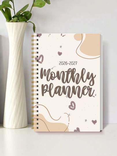 1pc 2026 Jan - 2027 Dec A5 (5.7" X 8") Weekly/Monthly Planner, Time Visualization, Daily Schedule Notebook, Monthly Planner, Academic Planner, Improve Productivity, School & Office Supplies, Perfect Gift