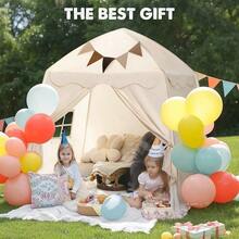 59 英寸 X 39 英寸 X 59 英寸超大儿童游戏帐篷，适合男孩女孩，公主城堡游戏屋，室内外儿童玩具屋，适合幼儿，便携式可折叠圆顶帐篷，不含玩具 - 彩色 - 查看 7