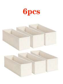 Hộp đựng đồ lót gấp gọn 6/3/2 chiếc, Hộp đựng đồ tủ quần áo, Giỏ đựng đồ ngăn kéo, Phụ kiện đựng đồ lót phòng ngủ căn hộ, Hộp đựng đồ, Hộp đựng mũ, Hộp đựng tất, Thích hợp đựng đồ lót, Tất, Mũ, Giỏ đựng đồ bơi, Đồ lưu trữ theo mùa, Dụng cụ lưu trữ, Quà tặng, Quà tặng Giáng sinh Halloween, Trang trí nhà cửa - Màu be - Xem 10