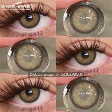 EYESHARE 1 Pair Colored Contact Lenses For Eyes Fashion Blue Lenses For Brown Eyes Colored Contact Lenses For Green Eyes Colored Makeup For Gray Eyes Yearly Use Contact Lenses- Non-Prescription,14.2mm - MYAKHIE-BROWN - 查看 2