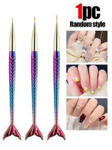 3/1件（款式随机）新款美人鱼美甲描线笔套装，全息美人鱼尾巴彩绘笔，美甲描线笔，初学者友好型一笔画美甲工具套装