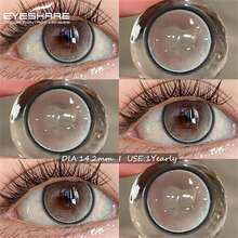 EYESHARE 1 Pair Natural Brown Contact Lenses For Eye Makeup, Fashion Blue/Green Contact Lenses, Purple Eye Makeup, Yearly Disposable-Does Not Come With Contact Lens Case-No Prescription - PRAGUE-GRAY - 查看 7