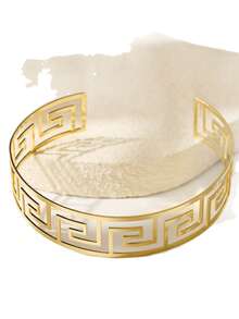 1件装极简几何设计手链/臂链，女士款，百搭优雅 - 金色 - 查看 2