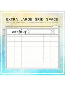 1 pezzo Calamita magnetica per frigorifero facile da attaccare, utilizzabile come bacheca per messaggi, pianificatore mensile, pianificatore settimanale, diario, calendario, calendario mensile, calendario settimanale o lista della spesa. Adatto per piani di studio degli studenti, piani di allenamento per competizioni, piani di insegnamento degli insegnanti, piani familiari, piani del Ringraziamento e regali di Natale.