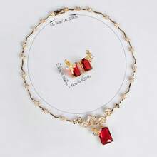 مجموعة مجوهرات مكونة من 3 قطع بشكل زهرة من الزركونيا المكعبة، خيارات اللون الذهبي/الفضي، طقم قلادة وأقراط، مناسب لارتداء المرأة في المناسبات والحفلات والولائم، مجموعة هدايا مجوهرات عصرية