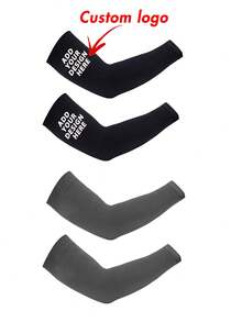 Customizable Adult Sun Protection Arm Sleeves - Personalized Logo & Text Design, Non-Slip Elastic Band, Breathable For Outdoor Cycling, Golf, Running - Lightweight Sports Arm Covers - For Men & Women - All-Season - - Multicolor - View 17