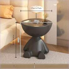 Senmeo 1 Piece 2-In-1 Modern Creative Bear-Shaped Storage Cabinet Bedside Table, Creative Bedside Table, Home Sofa Side Rack, Bedroom Balcony Mobile Mini Table, Small Apartment Coffee Table, Suitable For Storage In The Living Room And Bedroom. - màu đen - Xem 5
