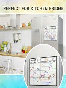 Dry Erase Magnetic Fridge Calendar (Reusable), Whiteboard Magnets, Monthly Home Planner Reminder Calendar Menu Magnetic Fridge, Magnetic Dry Erase Calendar, Kitchen Decor, Monthly Planner Fridge Plan, Home Chart And Menu Fridge Accessories