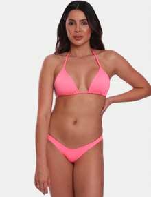 KIT 2 Bikini Thong Panties Hang Glider Summer Beachwear - 黑色和粉紅色 - 查看 5