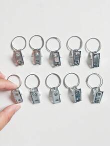 10 Peças Clipes de Cortina de Aço Inoxidável com Argolas de Gancho, Clipes de Cortina de Chuveiro na Cor Prata, Mini Clipes de Gancho, Argolas Decorativas de Metal à Prova de Ferrugem, Clipes de Cortina para Cortinas de Porta e Cortinas de Chuveiro, Clipes de Cortina para Decoração Doméstica Pendurar Cortinas, Laços e Fotos