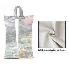 1 pieza/2 piezas/4 piezas Soporte para toallas de papel con ilustración soñadora impresa - Caja de pañuelos de tela de poliéster rectangular con cuerda colgante, adecuada para sala de estar, dormitorio, baño y coche, accesorio de decoración del hogar de moda, patrón elegante, estructura duradera, almacenamiento funcional - Multicolor - Ver 27