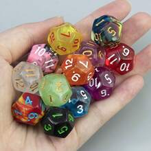 10pcs 12-Sided Dice Set, Random Colors, Durable Plastic Role Playing Dice, Suitable For Card Game Players And Enthusiasts