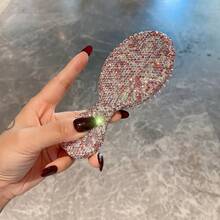 1pc Women's Portable Massage Hair Brush, Rhinestone Air Cushion Comb, Wet & Dry Massage Air Pad Hair Styling Tool - White Rhinestones - View 9