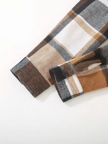 男童格子休闲长袖衬衫