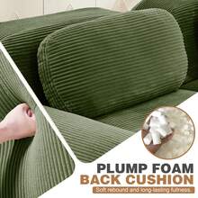 81.8"/117.3"/152.7" Modular Sectional Sofa, Corduroy Boneless Sofa With Deep Seat And Button Tufted Cushions, Comfy Cloud Sectional Loveseat Couches For Living Room Bedroom, No Assembly - 綠色 - 查看 9