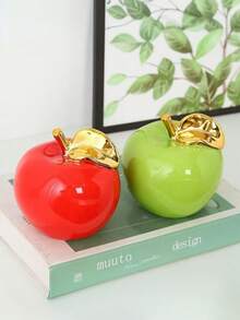 1 pièce Décoration de pomme en céramique pour Noël, décoration de bureau et de salon pour la maison. Artisanat parfait pour la vitrine de magasin et cadeau de Noël surprenant