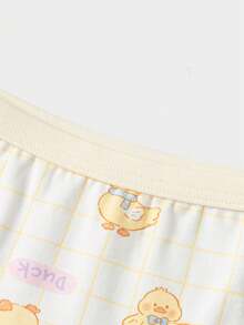 Balabala Girls Cotton Underwear 3 Packs Triangle Briefs No Wedgie - White and Yellow - View 3