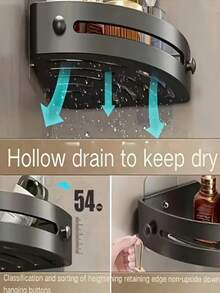 1 pieza/2 piezas/3 piezas Estante de ducha de esquina, Estante de almacenamiento de baño negro, de gran capacidad montado en la pared, sin necesidad de perforar, Estante de champú montado en la pared, Toallero de baño montado en la pared, Soporte triangular montado en la pared, Estante de almacenamiento de baño autoadhesivo, Estante de almacenamiento de ducha