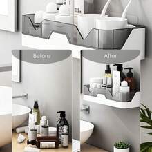 Mensola da doccia per bagno, con adesivo resistente, mensola portaoggetti da parete, facile da installare, salvaspazio, adatta per mensola da doccia in bagni piccoli